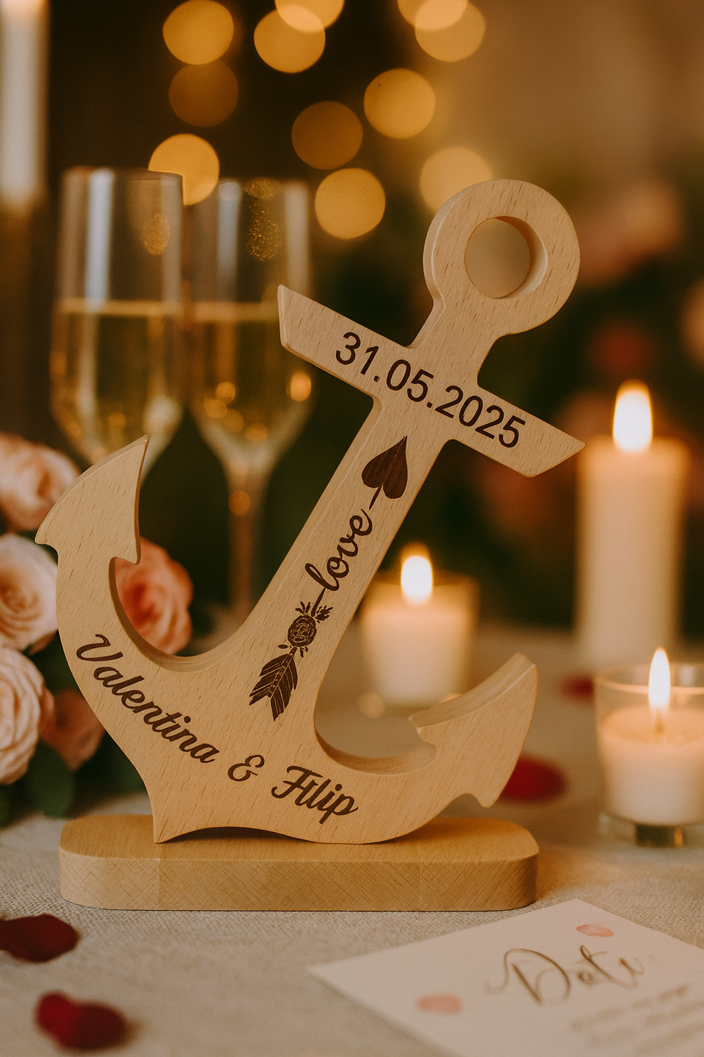 Romantische Ankerdekoration mit Rosen (1)