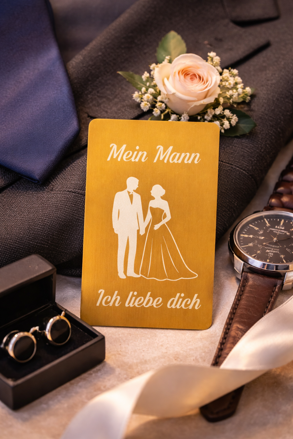 Personalisierte Visitenkarte aus Edelstahl – Romantische Liebeskarte „Mein Mann / Meine Frau“ 💍✨ – Bild 10
