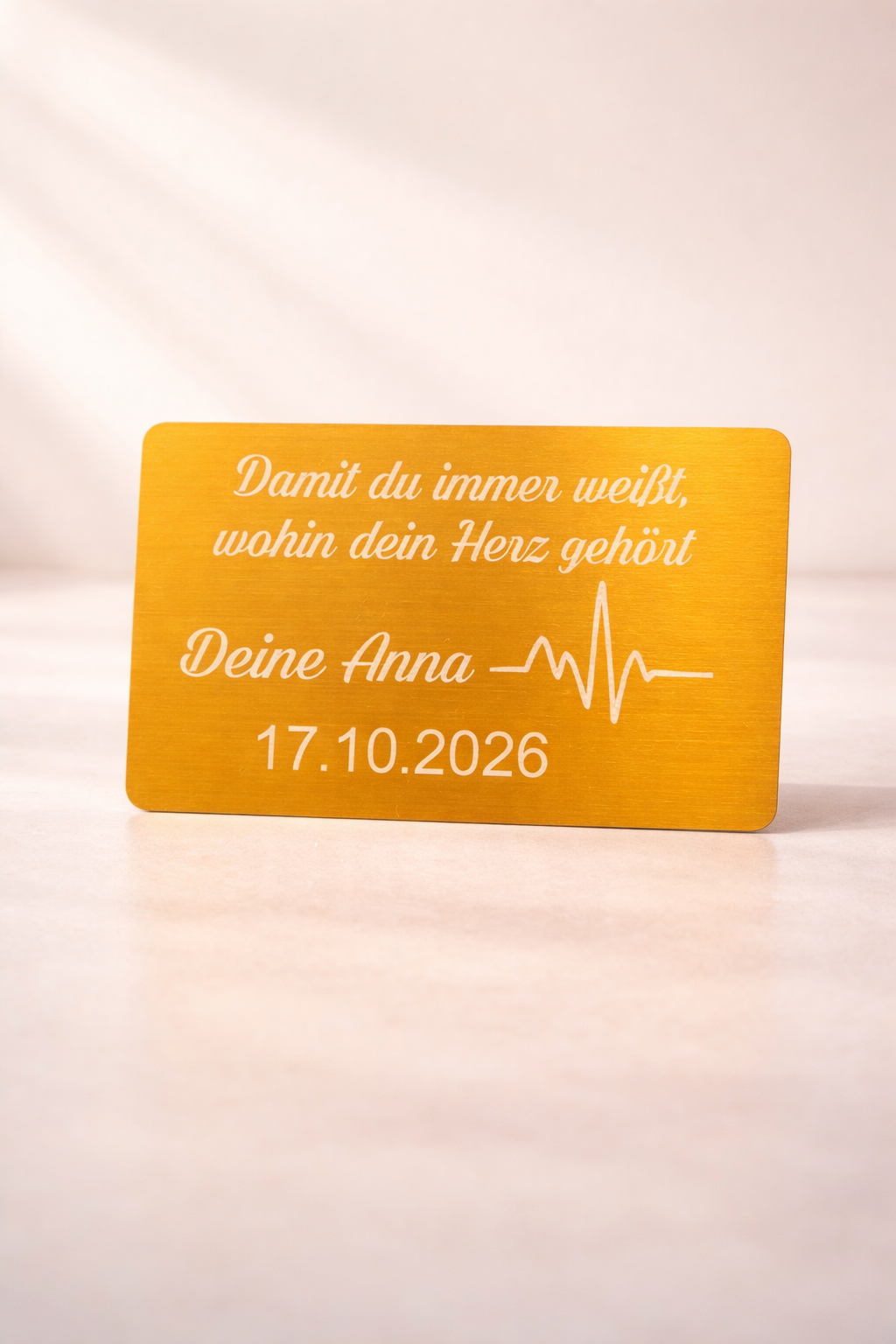 Personalisierte Visitenkarte aus Edelstahl – Romantische Liebeskarte „Mein Mann / Meine Frau“ 💍✨ – Bild 4
